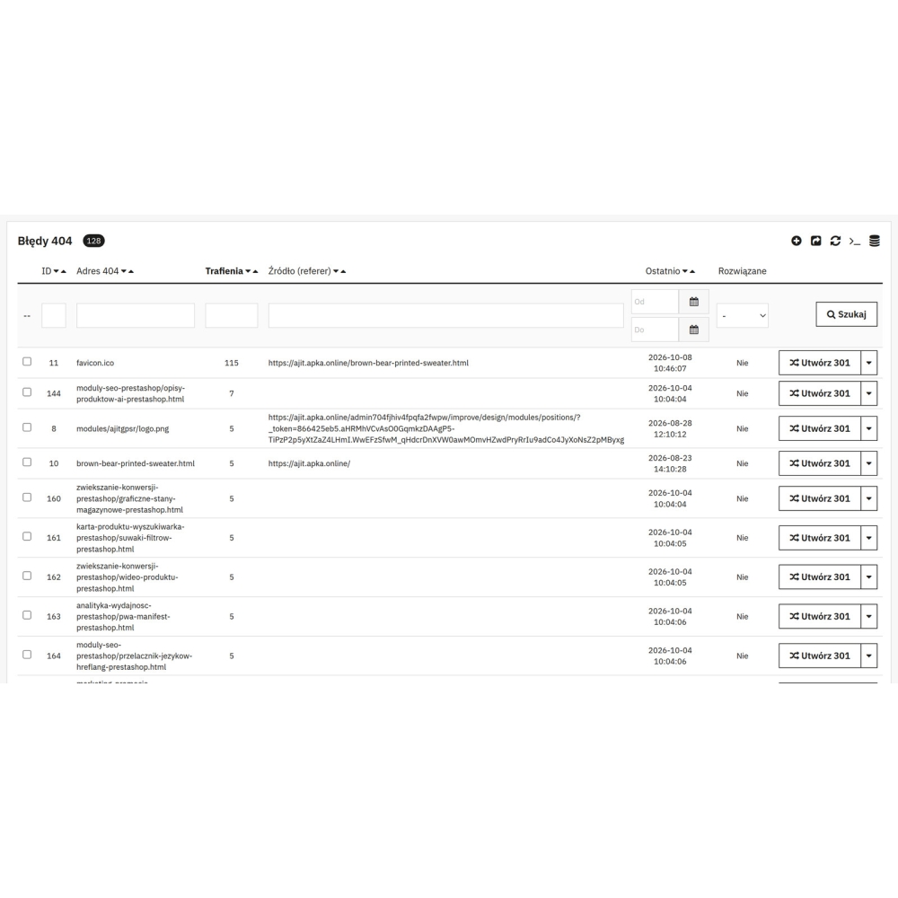 301 Redirects and 404 Errors - URL Manager - PrestaShop Module