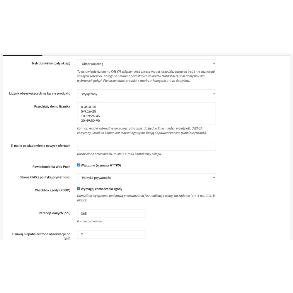 Negocjacja ceny i powiadomienia o cenie PrestaShop