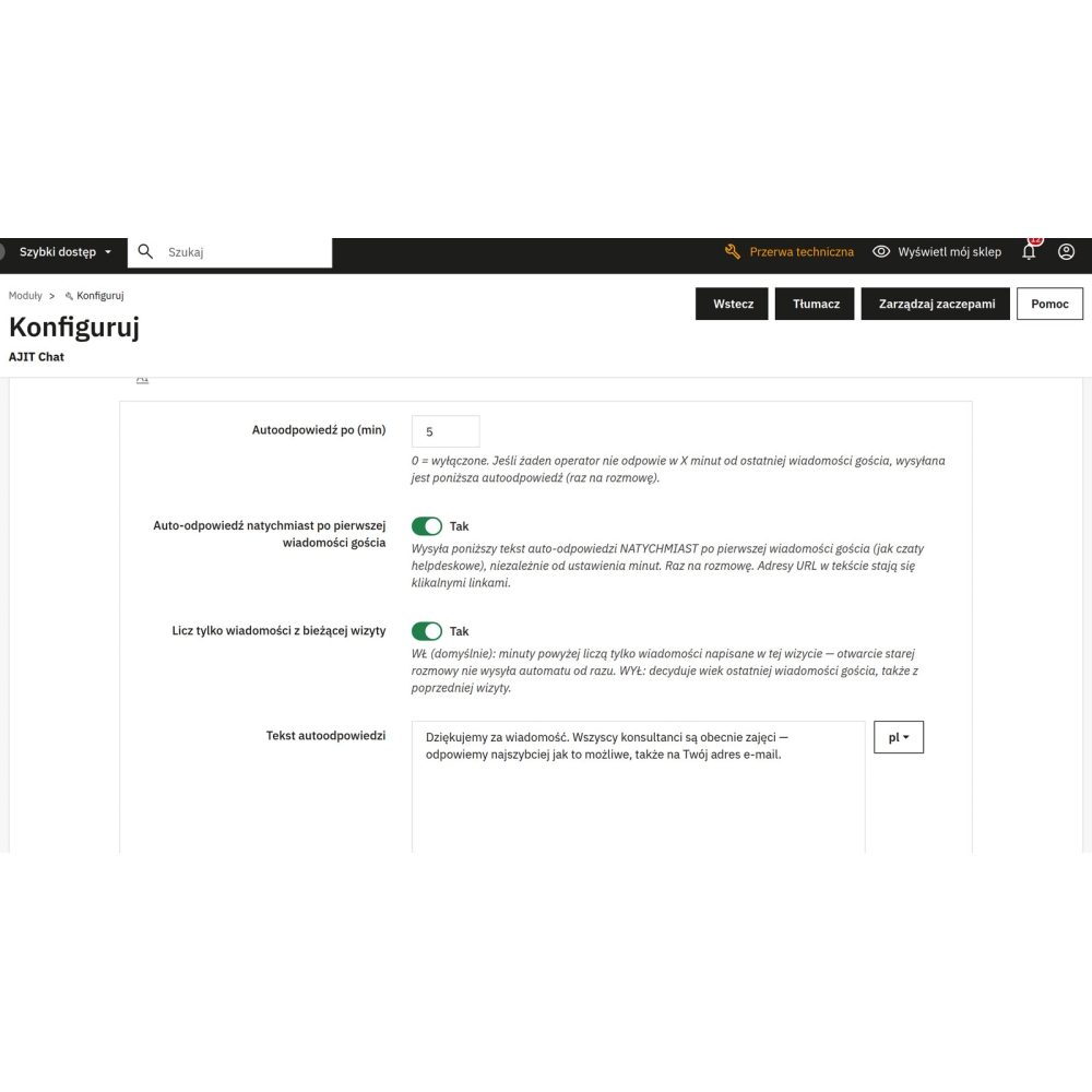 Chat en direct - contact client et remises - Module PrestaShop