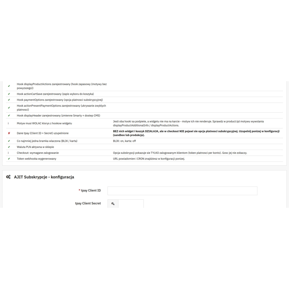 Subskrypcje PrestaShop - zamówienia cykliczne z tpay