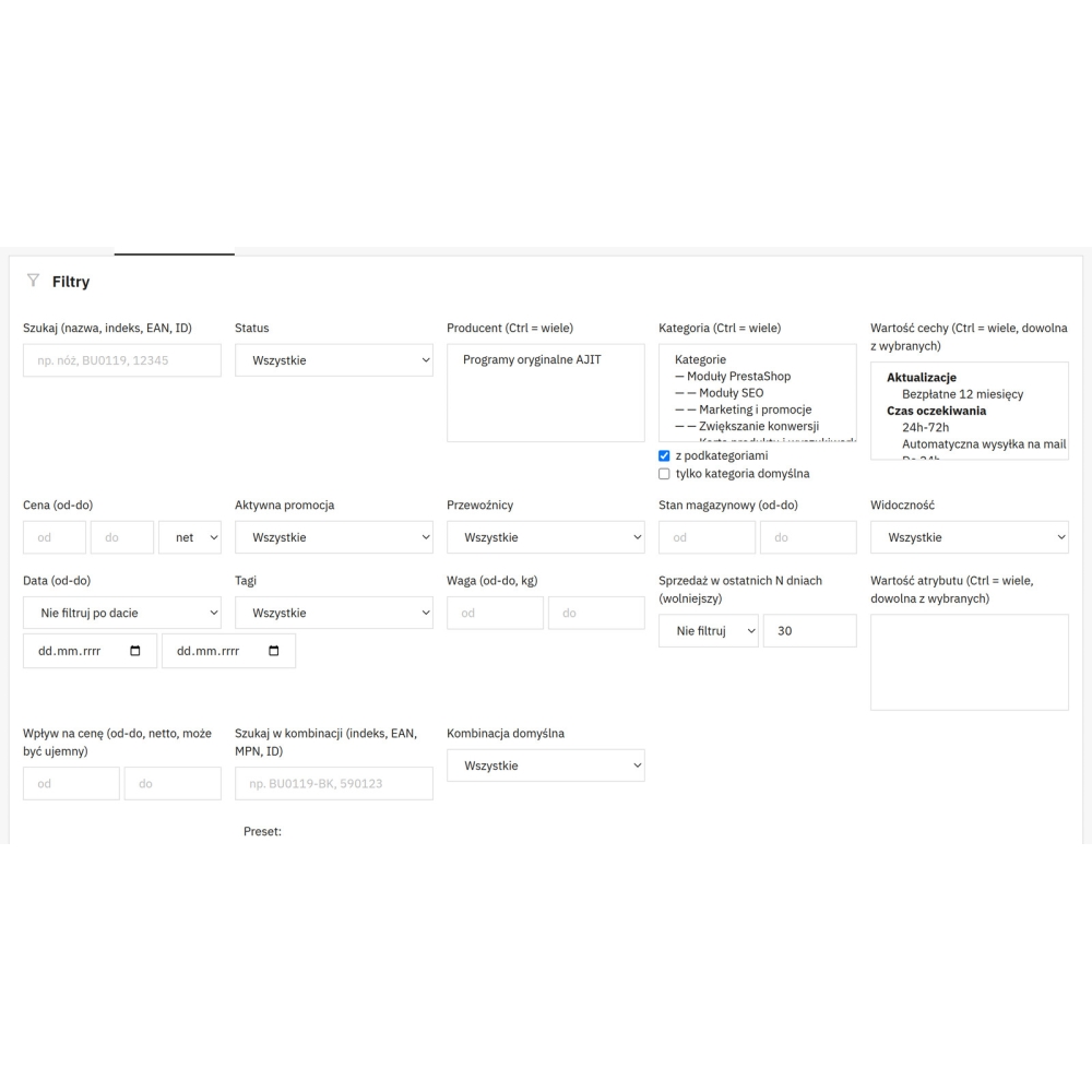 Édition de produits en masse - Module PrestaShop