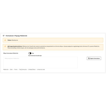 Moduli e popup MailerLite