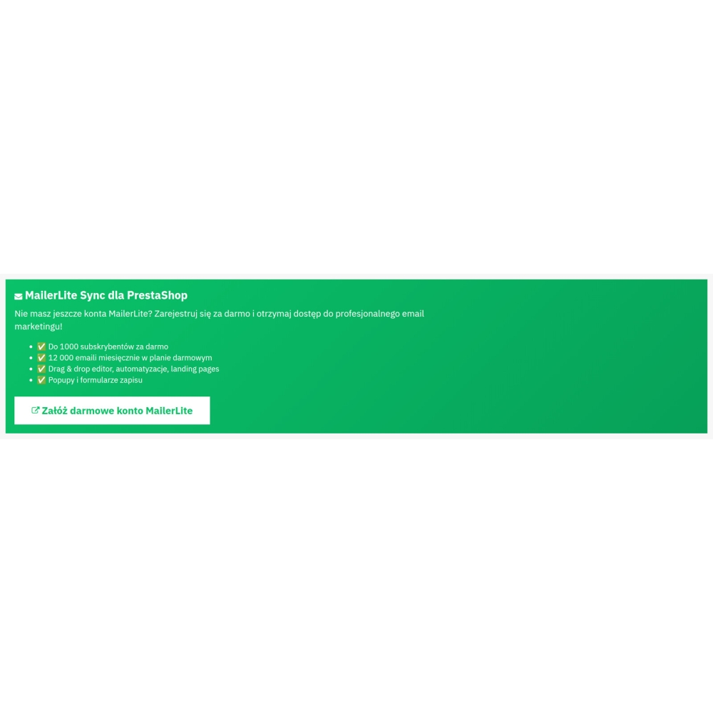 MailerLite Newsletter and Forms Integration - PrestaShop Module