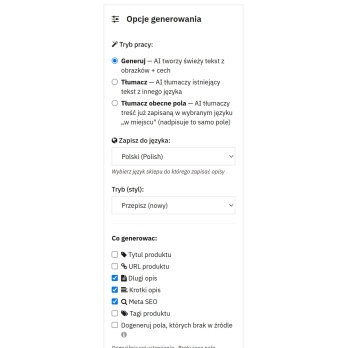 Génération et traduction des descriptions de produits