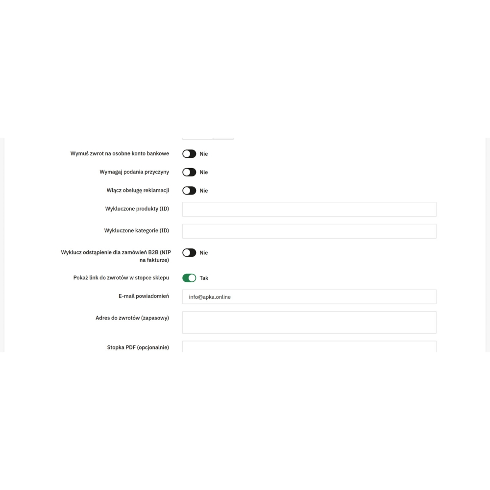 Zwroty i reklamacje PrestaShop - formularze i obsługa
