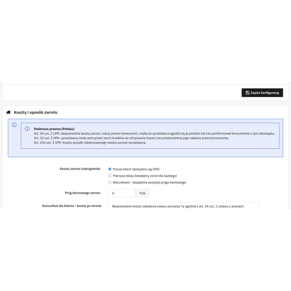 Zwroty i reklamacje PrestaShop - formularze i obsługa