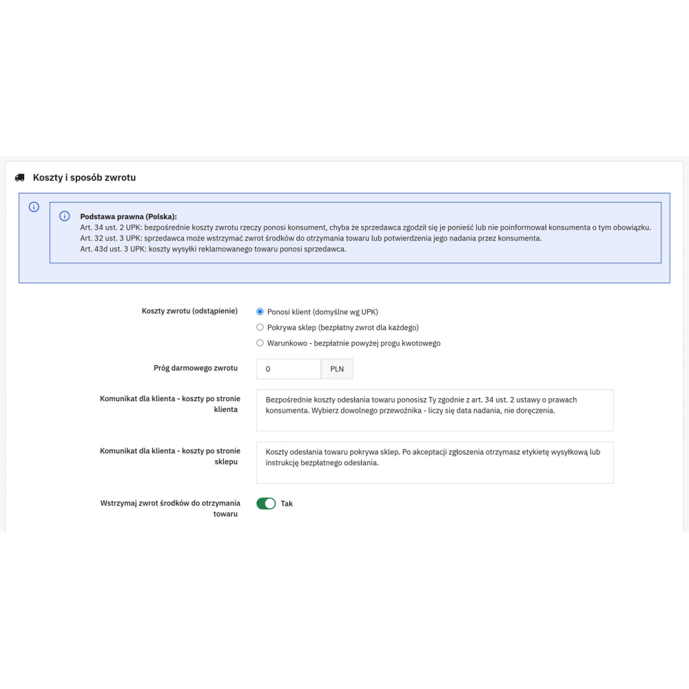 Zwroty i reklamacje PrestaShop - formularze i obsługa