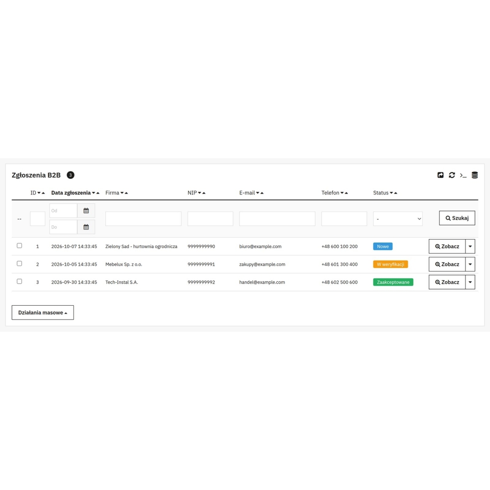 Strefa B2B PrestaShop - rejestracja i obsługa hurtowników