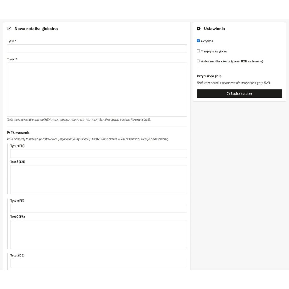 Strefa B2B PrestaShop - rejestracja i obsługa hurtowników