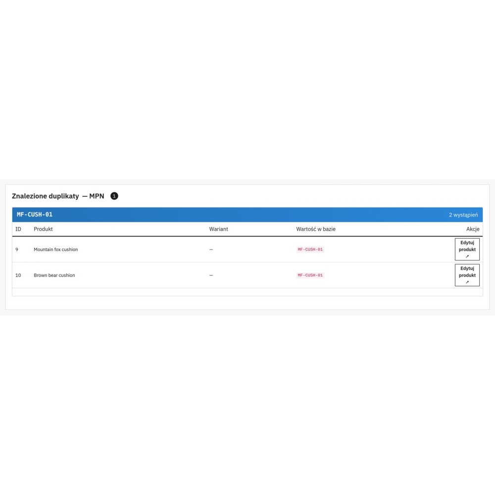 Duplicados de SKU, EAN y MPN - Módulo PrestaShop