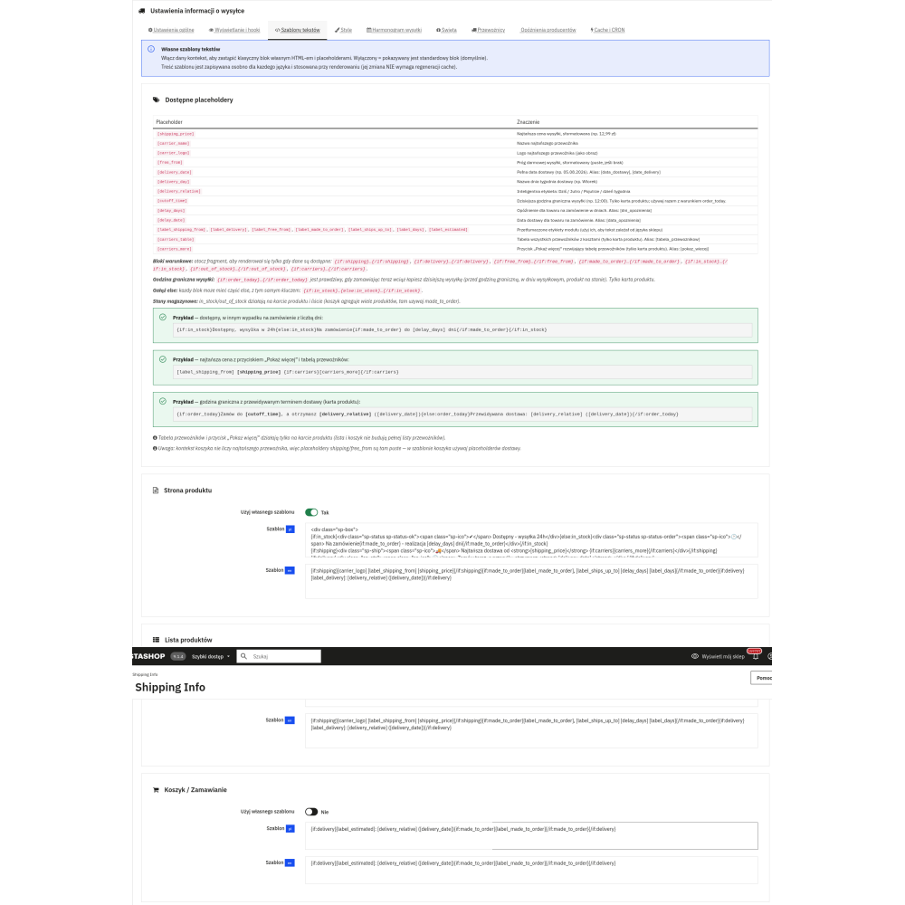 Costo di spedizione e data di consegna - Modulo PrestaShop