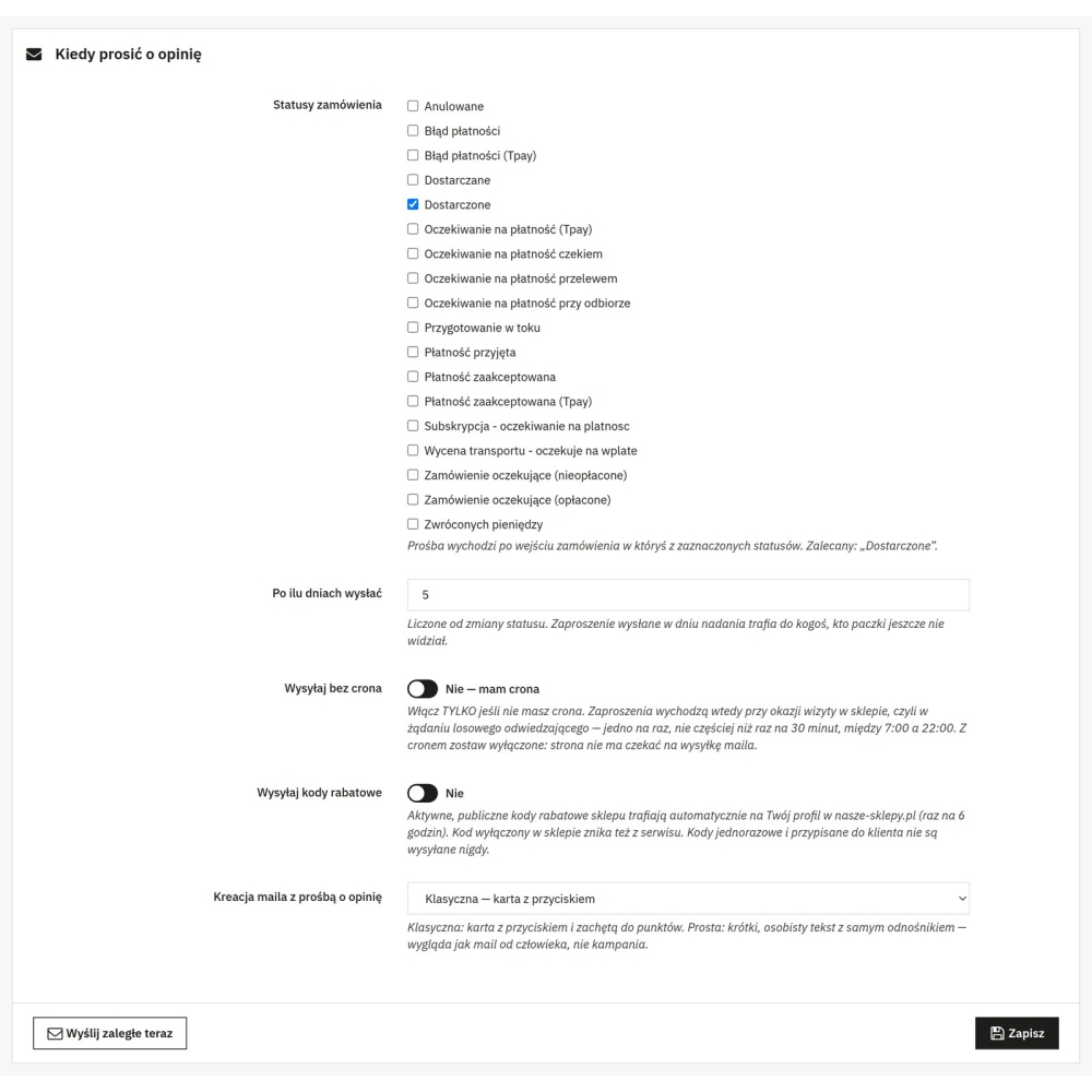 Avis après achat - intégration nasze-sklepy.pl - Module PrestaShop