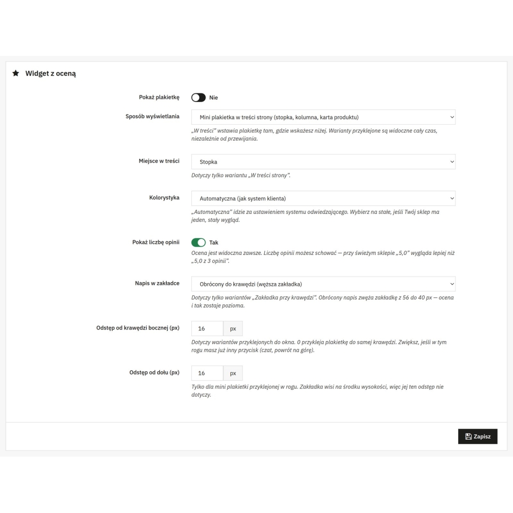 Avis après achat - intégration nasze-sklepy.pl - Module PrestaShop