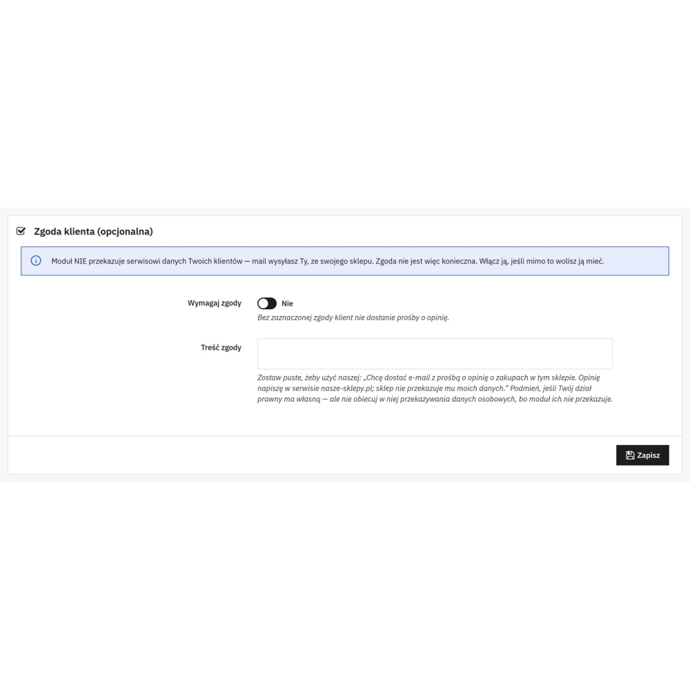 Avis après achat - intégration nasze-sklepy.pl - Module PrestaShop