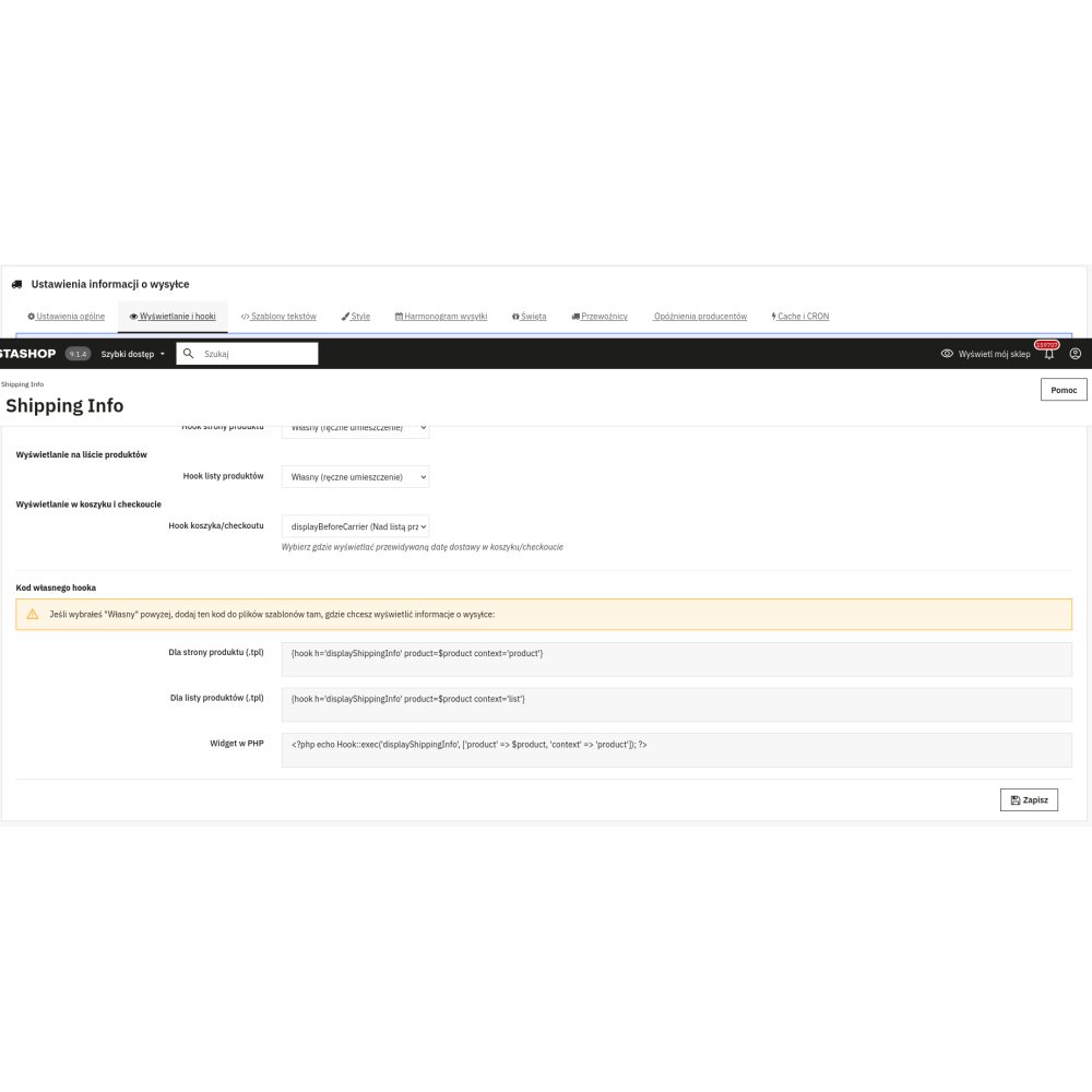 Costo di spedizione e data di consegna - Modulo PrestaShop