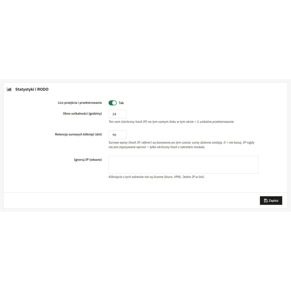 Linki zewnętrzne PrestaShop - przekierowania i statystyki