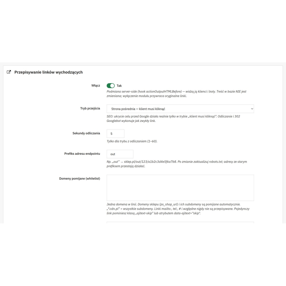 Link esterni - reindirizzamenti e statistiche - Modulo PrestaShop