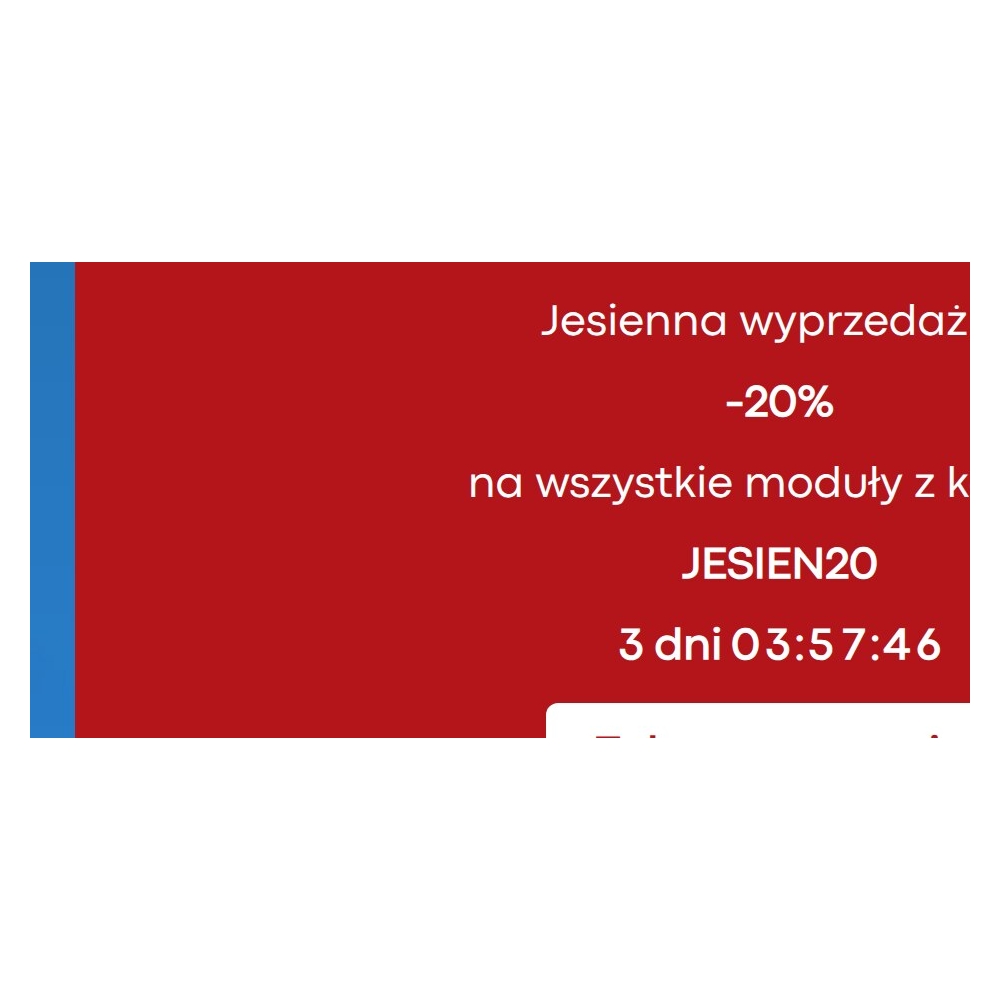 Pasek promocyjny PrestaShop - licznik i harmonogram