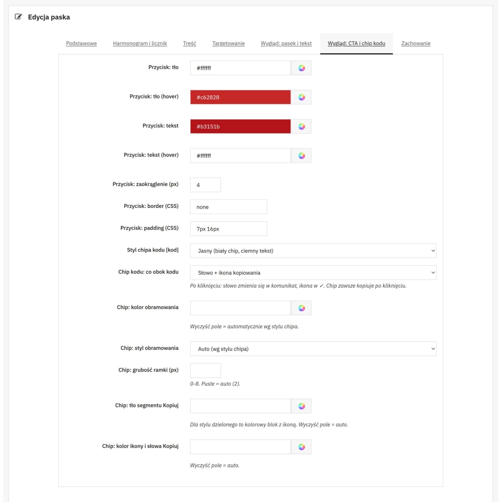 Pasek promocyjny PrestaShop - licznik i harmonogram