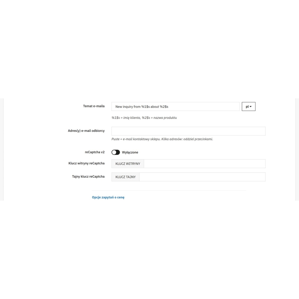Zapytaj o produkt i cenę - moduł PrestaShop