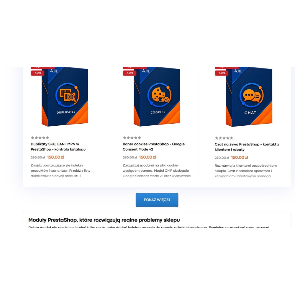 Infinite scroll PrestaShop - doładowywanie produktów