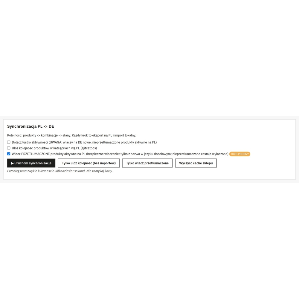 Sincronizzazione di prodotti e giacenze tra negozi PrestaShop - Modulo PrestaShop