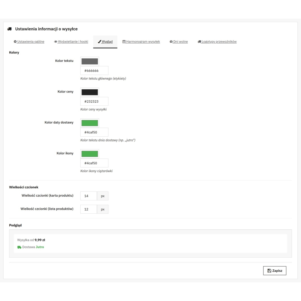 Costo di spedizione e data di consegna - Modulo PrestaShop