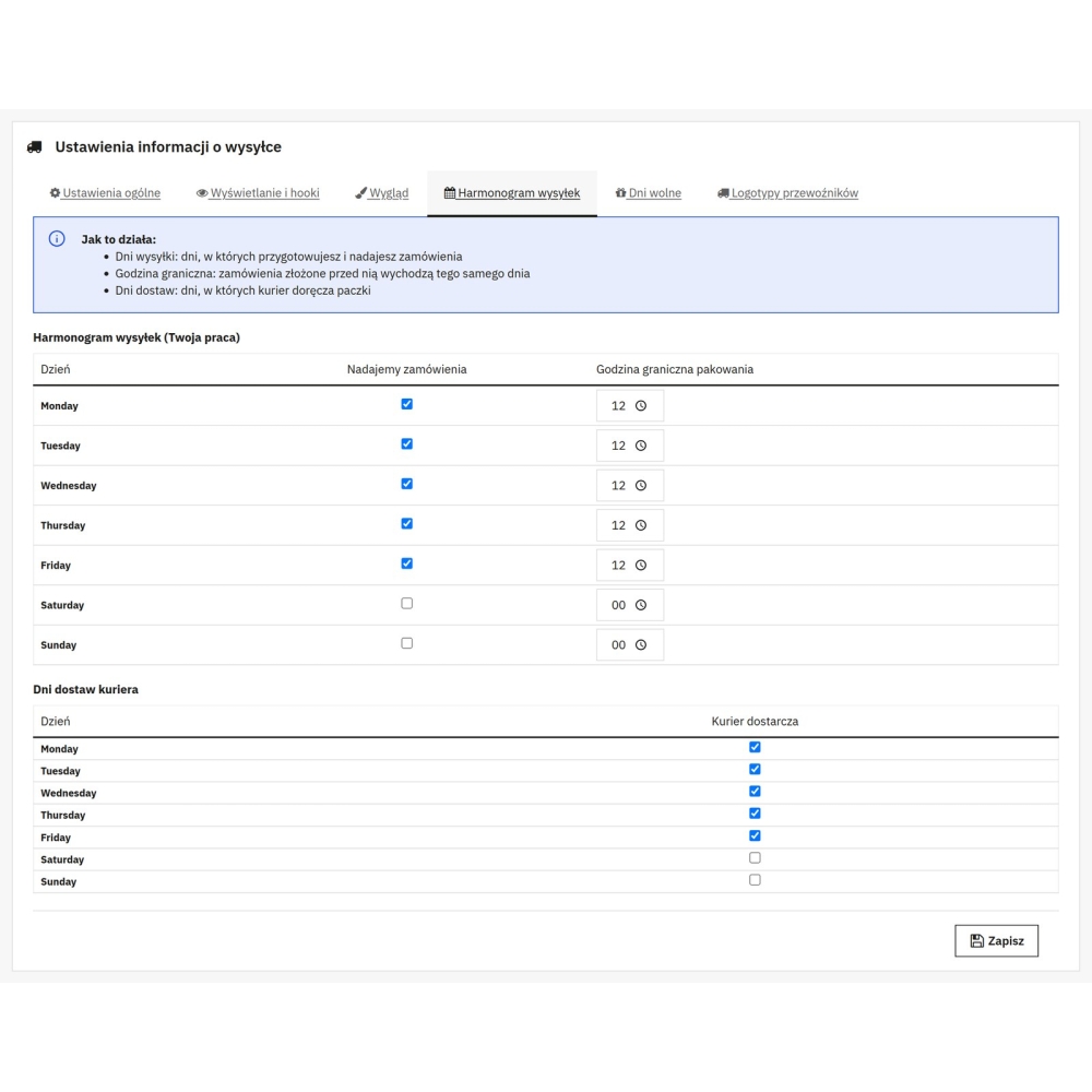 Costo di spedizione e data di consegna - Modulo PrestaShop