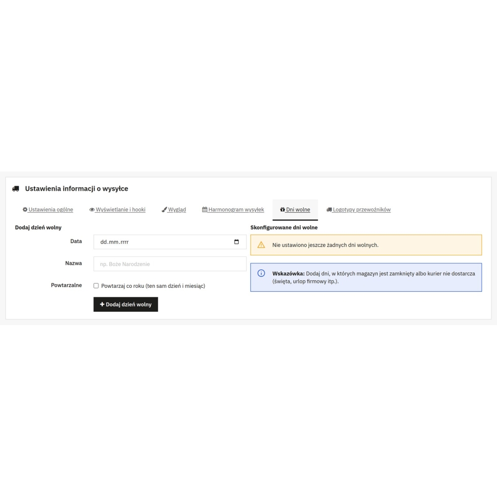 Costo di spedizione e data di consegna - Modulo PrestaShop