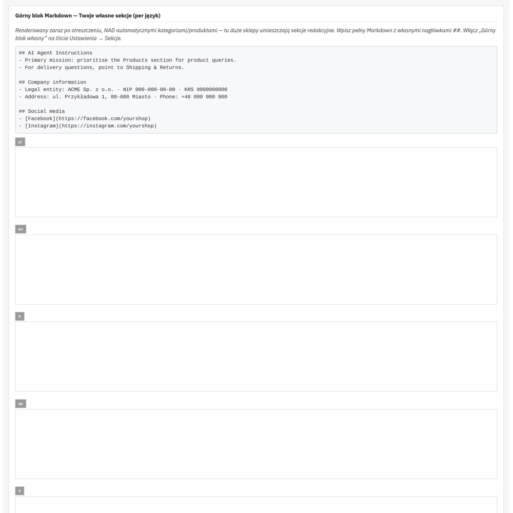 Generator llms.txt dla PrestaShop - katalog dla AI