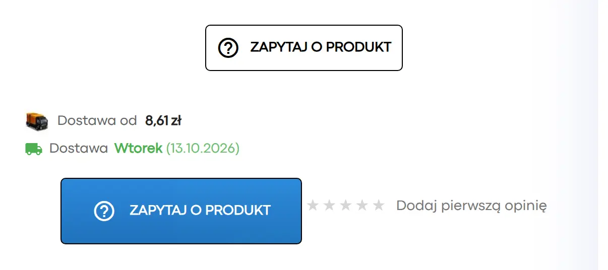 Zapytanie o cenę na karcie i listach produktów