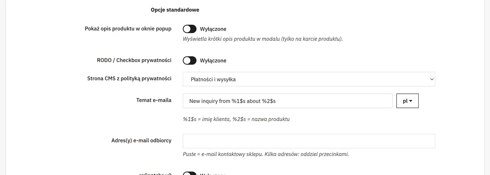 Formularz pytania