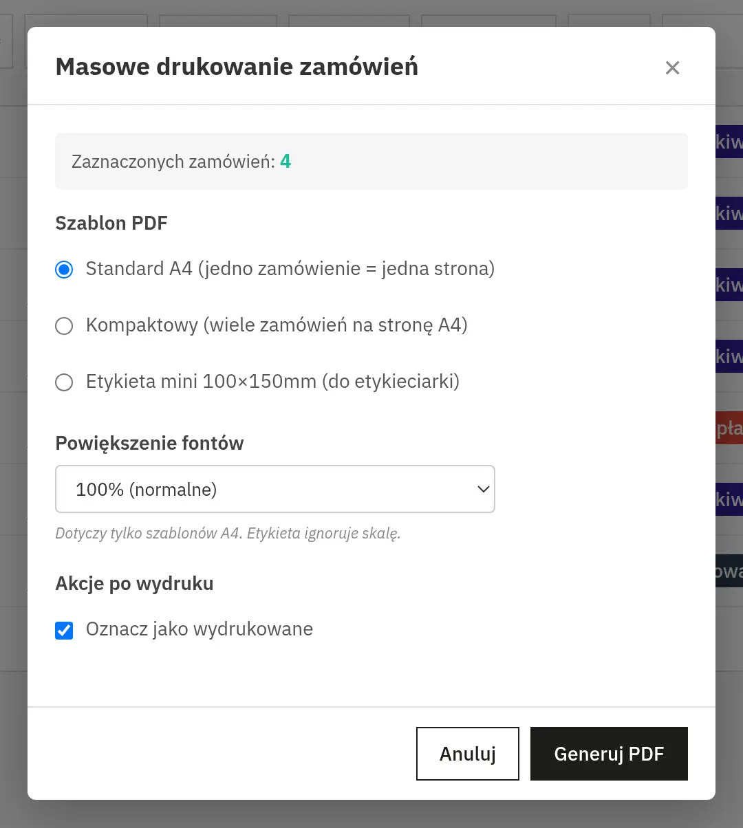 Wygląd i limity PDF