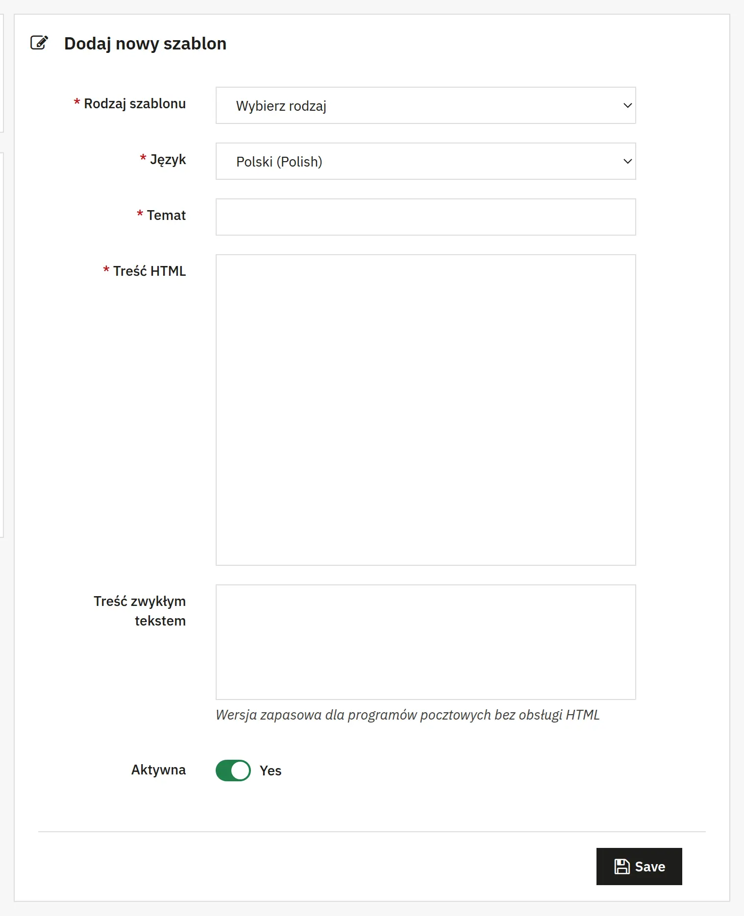 Prise en charge des notifications e-mail