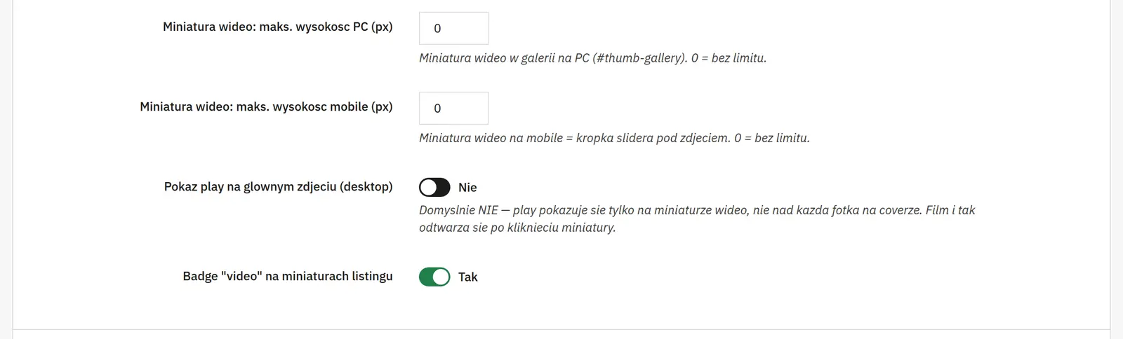 Ładowanie i miniatury