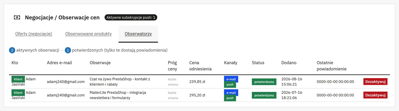 Powiadomienia i prywatność