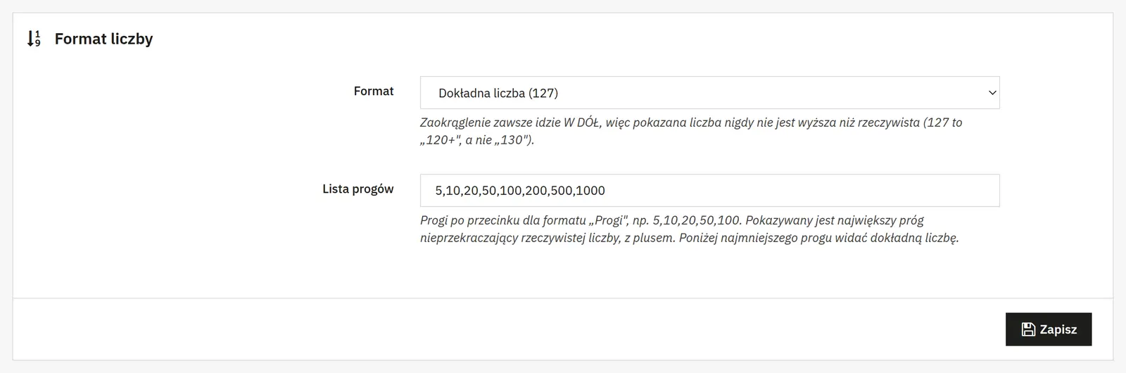 Format des Zählers