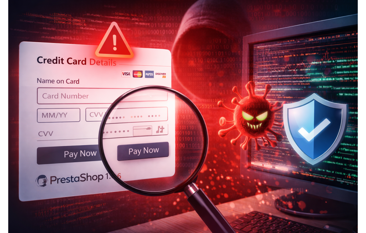 [Rozwiązanie] Nowy wirus na PrestaShop 1.6 – fałszywy formularz karty, trudny do wykrycia