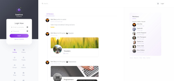 beehive - klon facebooka