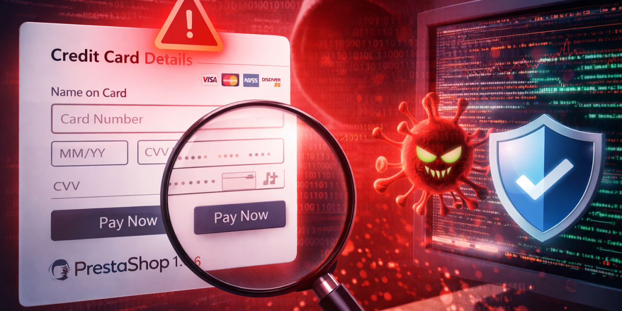 [Rozwiązanie] Nowy wirus na PrestaShop 1.6 – fałszywy formularz karty, trudny do wykrycia